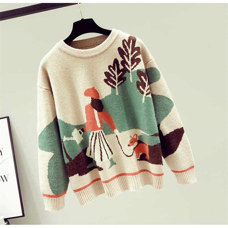 Women Loose Round Neck Sweater Plush Thickened Sweater Casual Comfortable Knitwear Women Sweater Wholesale In Autumn and Winter alx