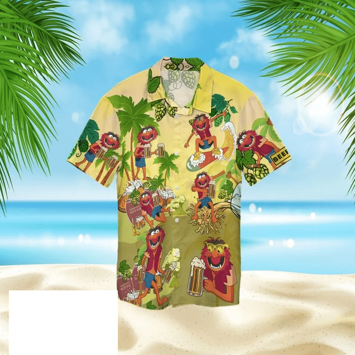 The Muppet Show Print Short Sleeve Hawaii Casual Shirt Ha91570