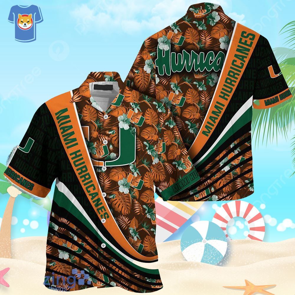 Miami Hurricanes Summer With Tropical Flower Pattern Hawaiian Shirt