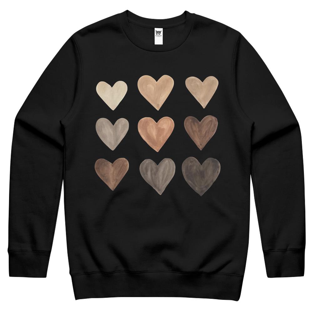 Melanin Heart Black History Pride Valentines Day Crewneck Sweatshirt