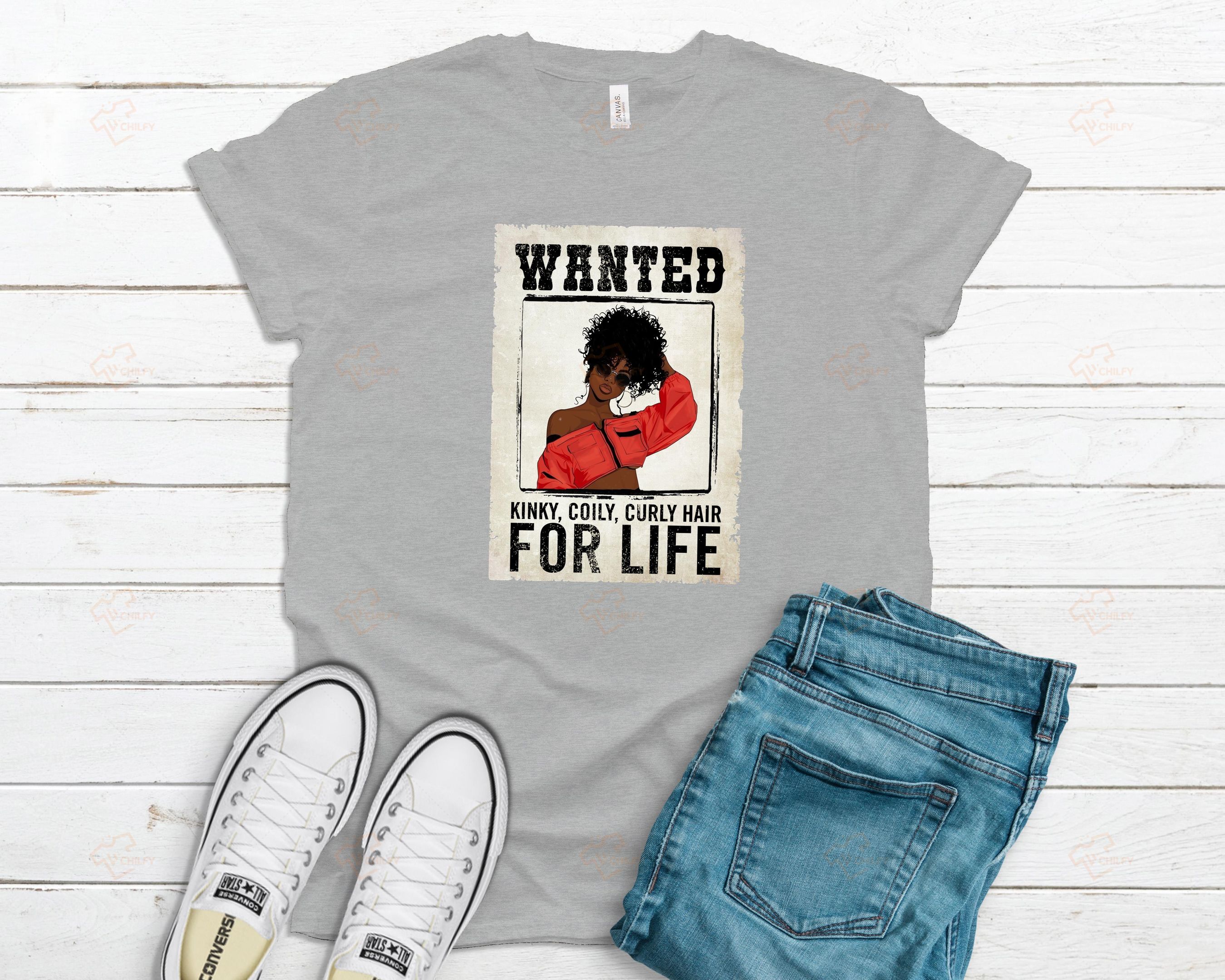 Wanted Coily Curly Hair For Life shirt, Afro girl shirt, Black girl shirt