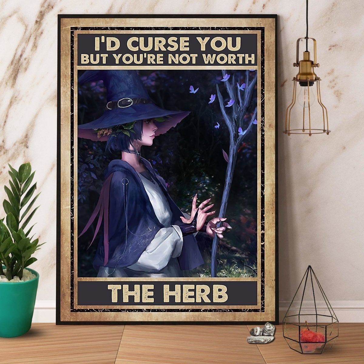 Witch I’D Curse You The Herb Halloween Poster No Frame Matte Canvas, Wall Decor Visual Art