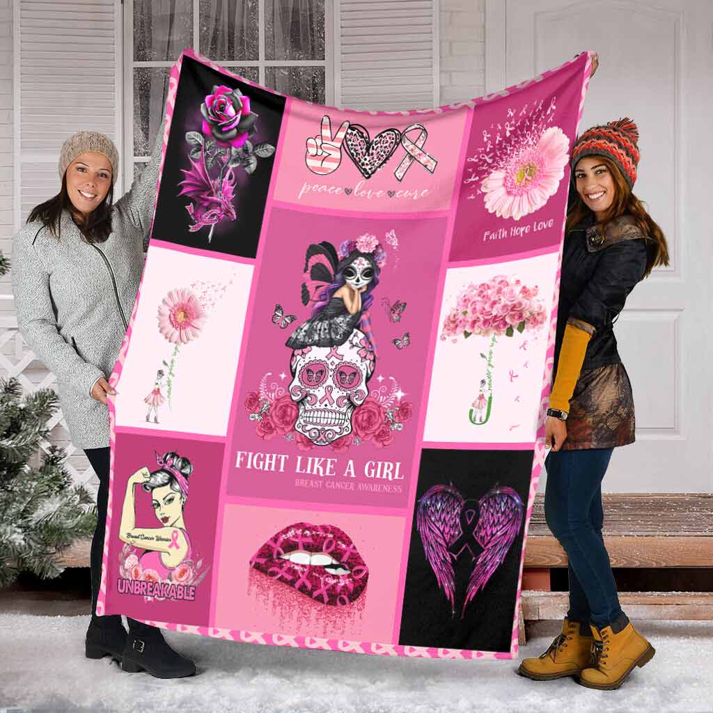 Breast Cancer Awareness Fleece Blanket , Breast Cancer Awareness Month