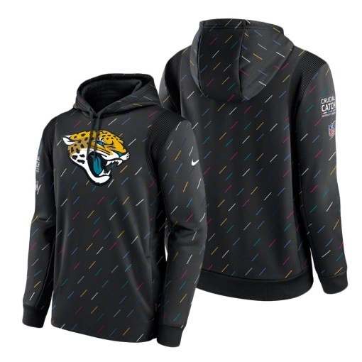 Men’S Jacksonville Jaguars Charcoal 2021 Crucial Catch Therma Pullover Hoodie