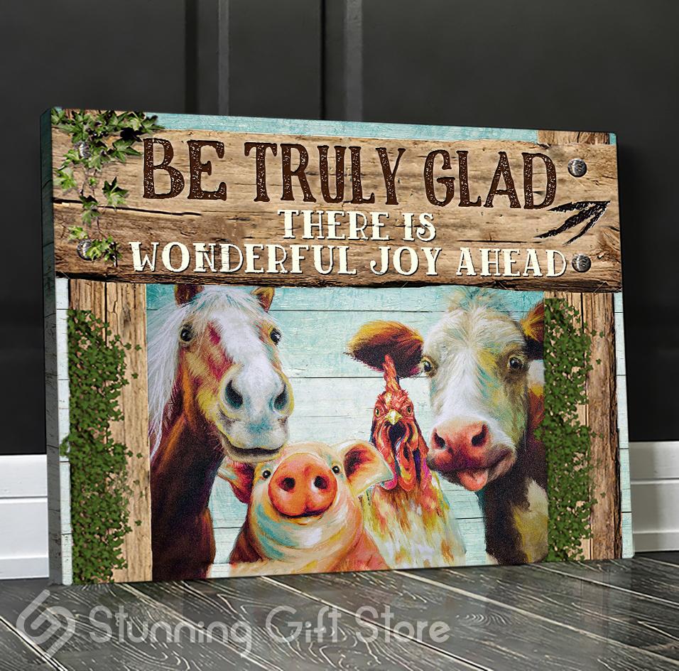 Stunning Gift Awesome Canvases Animal Farm Wall Art Be Truly Glad