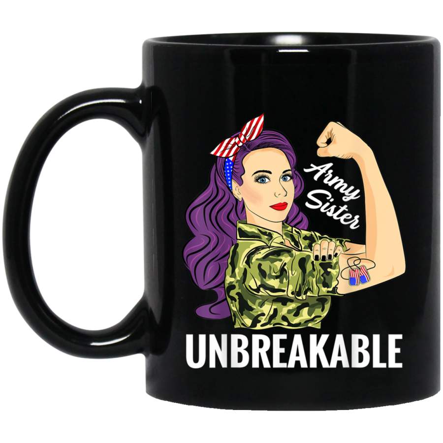 Army Sister Unbreakable Shirts For Women Girls Military Gift Gift Veterans Day Christmas Gift Mug