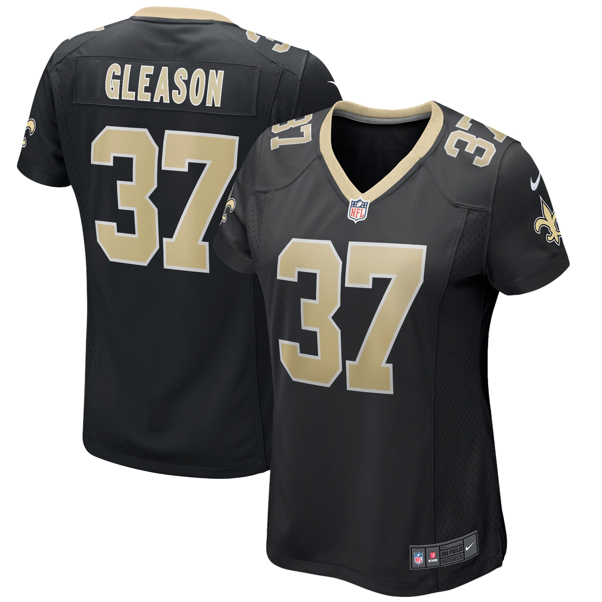 Women’s New Orleans Saints Steve Gleason Black Game Retired Player Jersey