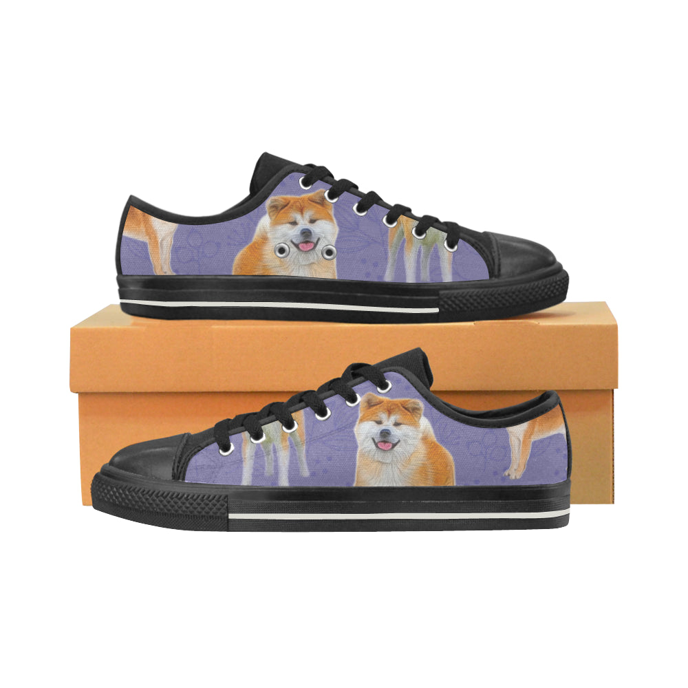 Akita Lover Black Women’s Classic Canvas Shoes