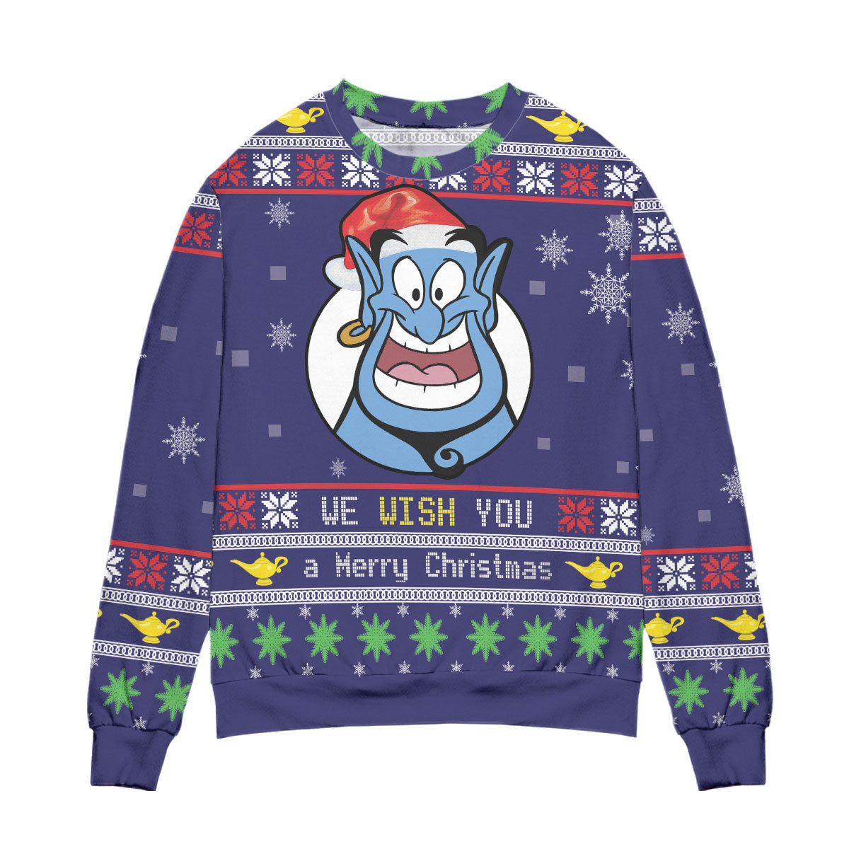 Merry Christmas The Magic Genie Lamp Ugly Christmas Sweater – All Over Print 3D Sweater