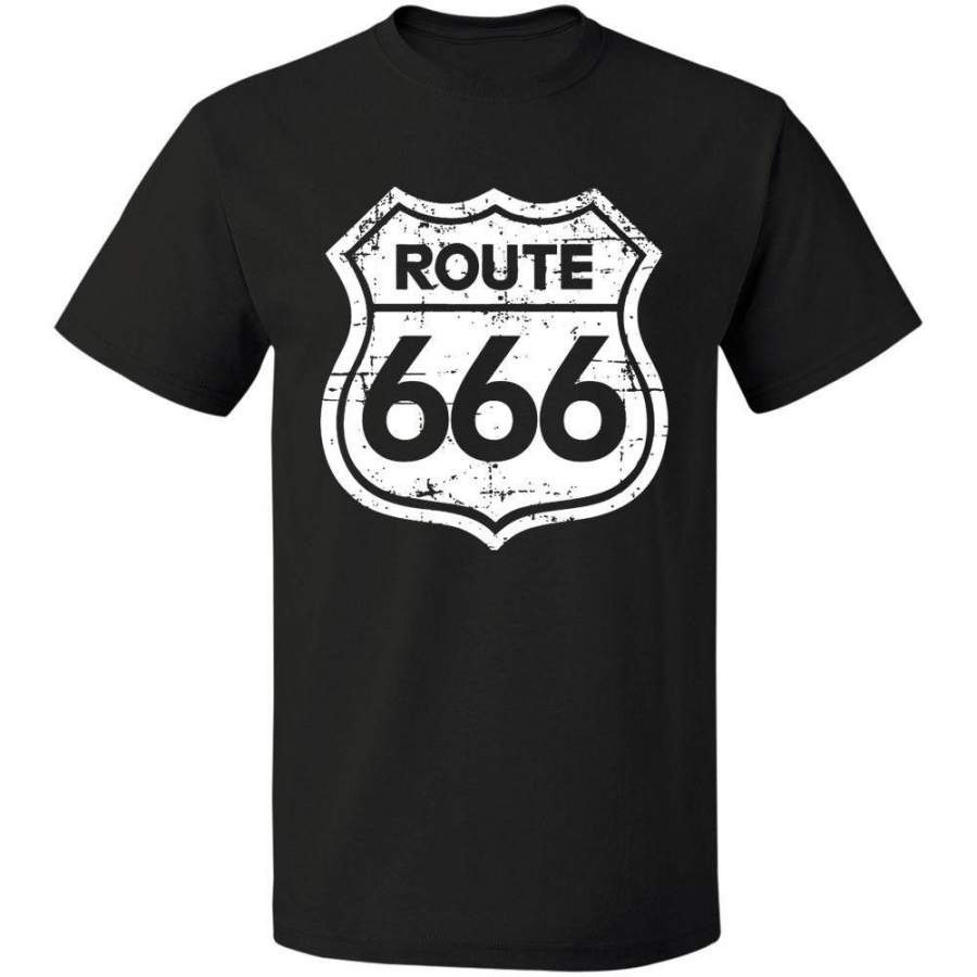 Route 666 Mens Funny Biker T Shirt Classic Vintage