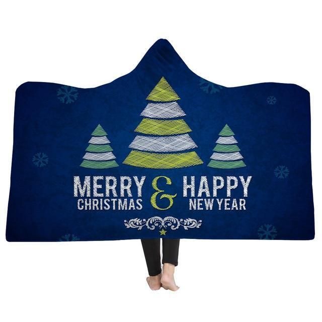 X-Mas Tripple Trees Hooded Blanket Christmas Decoration Ideas