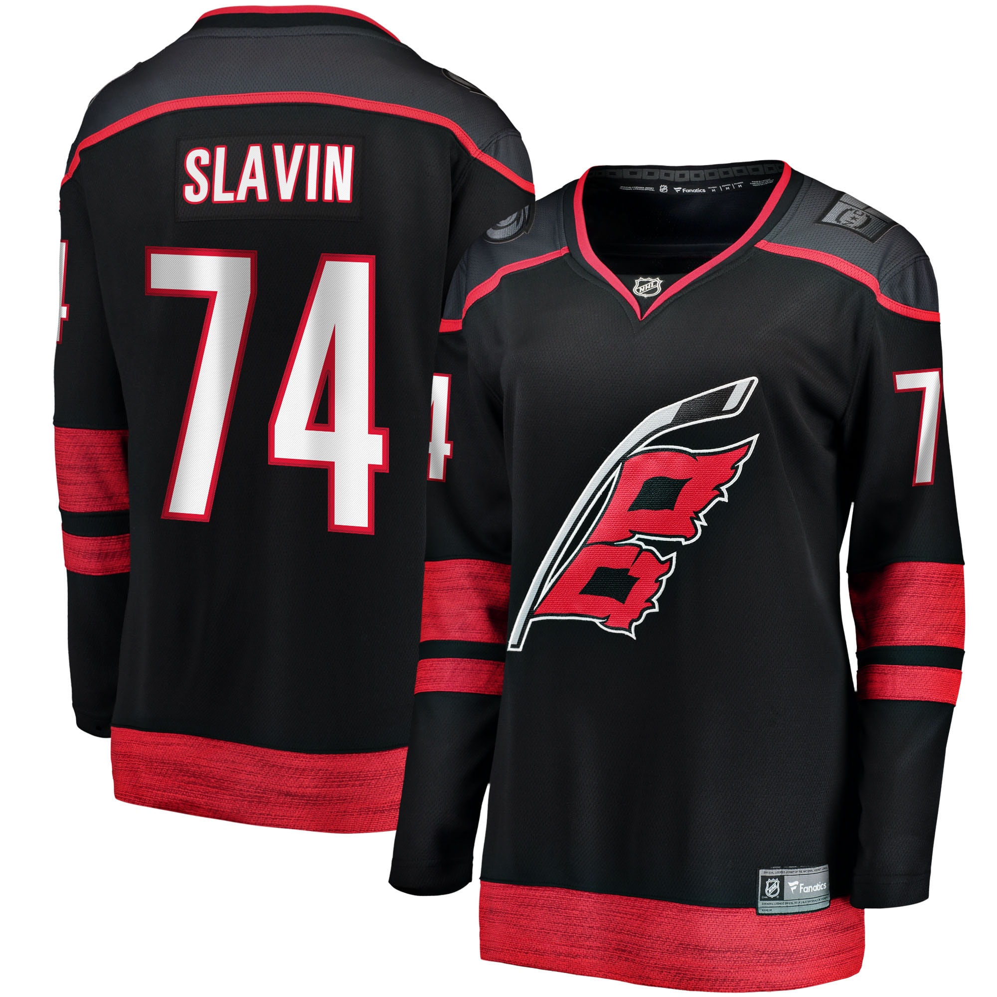 Jaccob Slavin Carolina Hurricanes Branded Women's Home Breakaway Player Jersey – Black