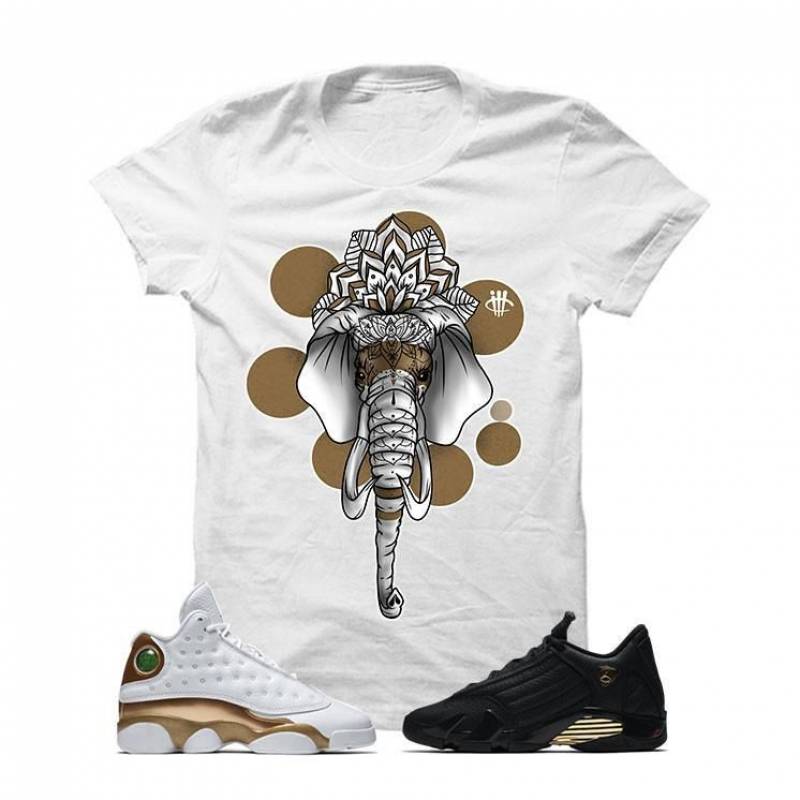 Jordan 13/14 Defining Moments Pack White T Shirt (ELEPHANT MANDALA)