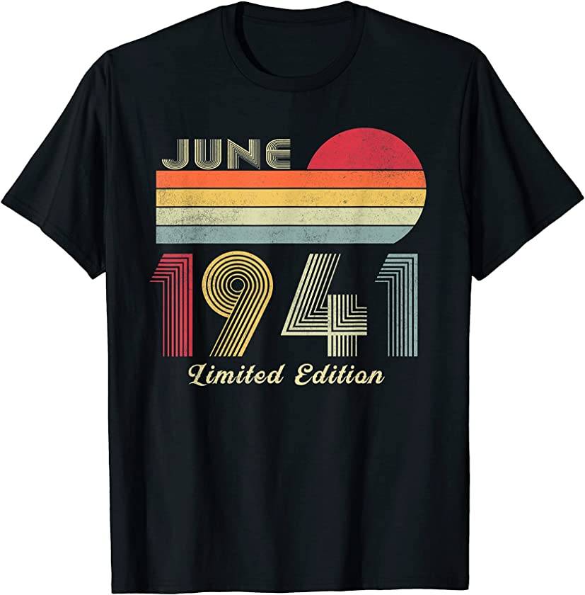 Vintage June 1941 80th Birthday Limited Edition 80 Years Old T-Shirt