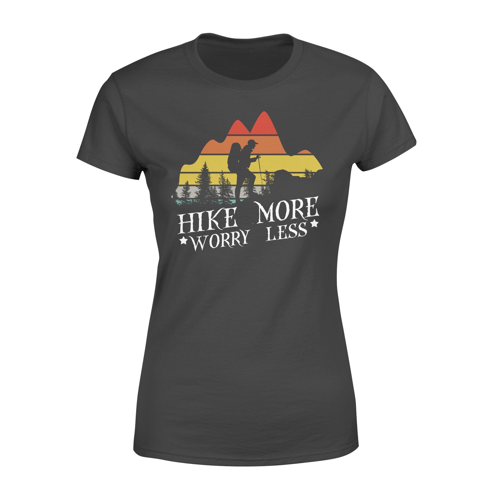 Vintage Hike More Worry Less Hiking Lovers Gift – Premium Women’s T-shirt