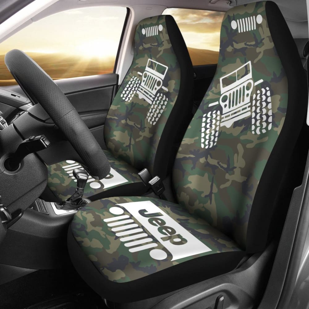 Jeep Offroad – Seat Cover White Camouflage Woodland 101819