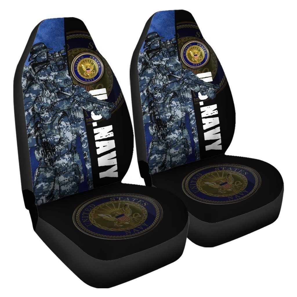 U.S Navy Car Seat Covers Custom Usn Car Accessories Veteran Patriotic ...