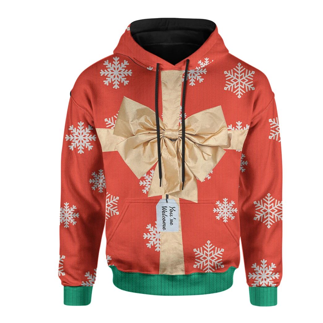 Alohazing 3D Ugly Christmas Red Gift Zkx Hoodie