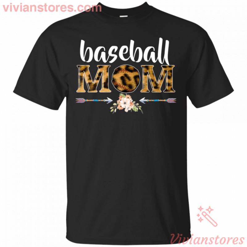 Baseball Mom Bohemian Leopard T-Shirt Perfect Gift Idea For Mom