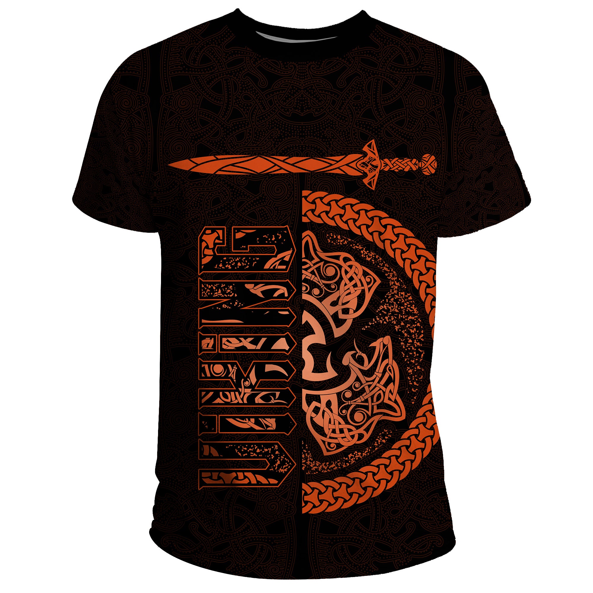 Viking Style T-Shirt - Fierce Wolf Totemic Animal A15