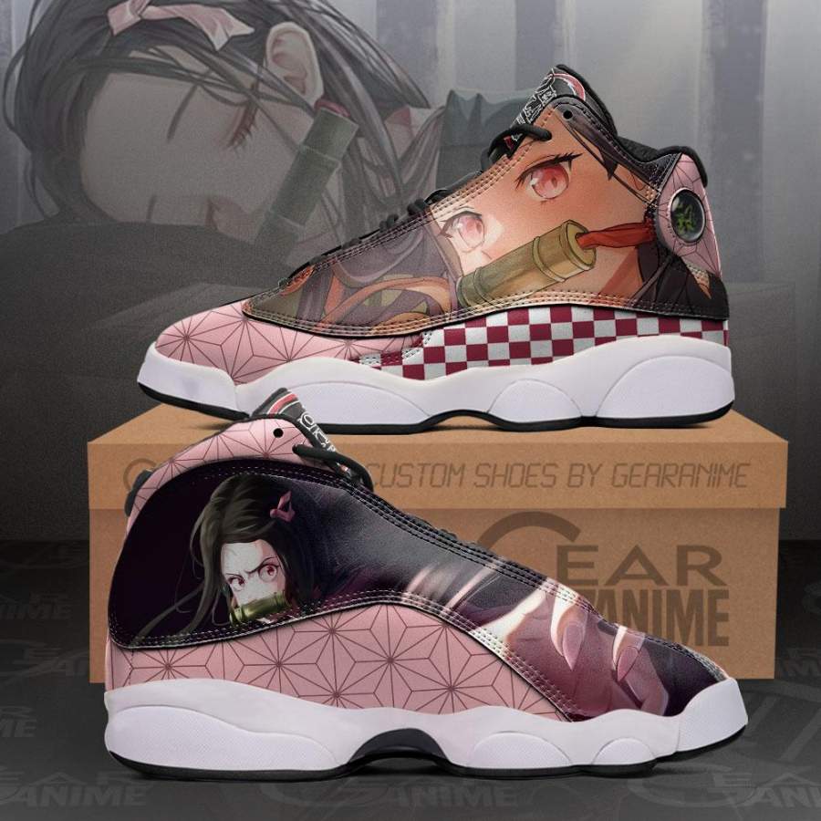 Nezuko Jordan 13 Sneakers Demon Slayer Custom Anime Shoes MN10