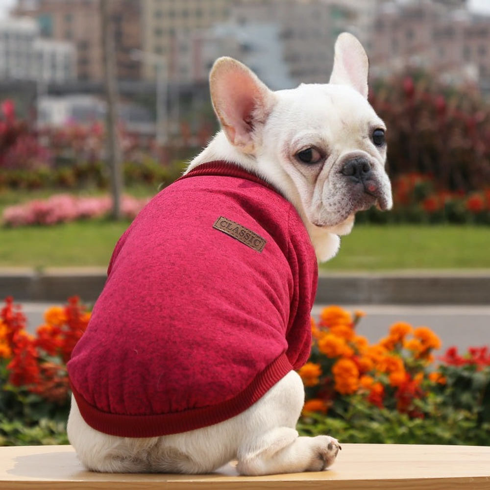 Pet Dog Sweater Classic Warm Dog Clothes Puppy Jacket Coat Winter Soft Clothing For Small Medium Dogs French Bulldog Cat Clothes alx