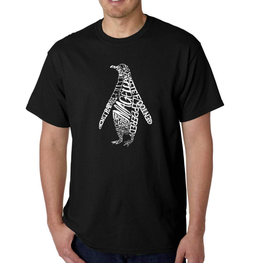 LA Pop Art  Men’s Word Art T-shirt – Penguin