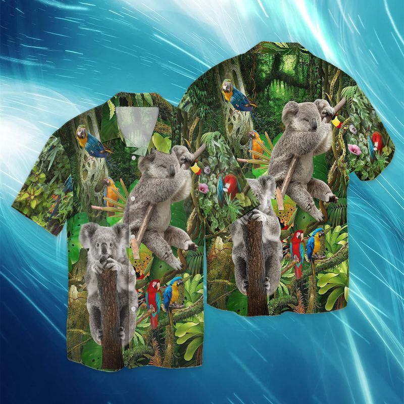 Koala Ewew For Men And Women Graphic Print Short Sleeve Hawaii Casual Shirt Ha52942