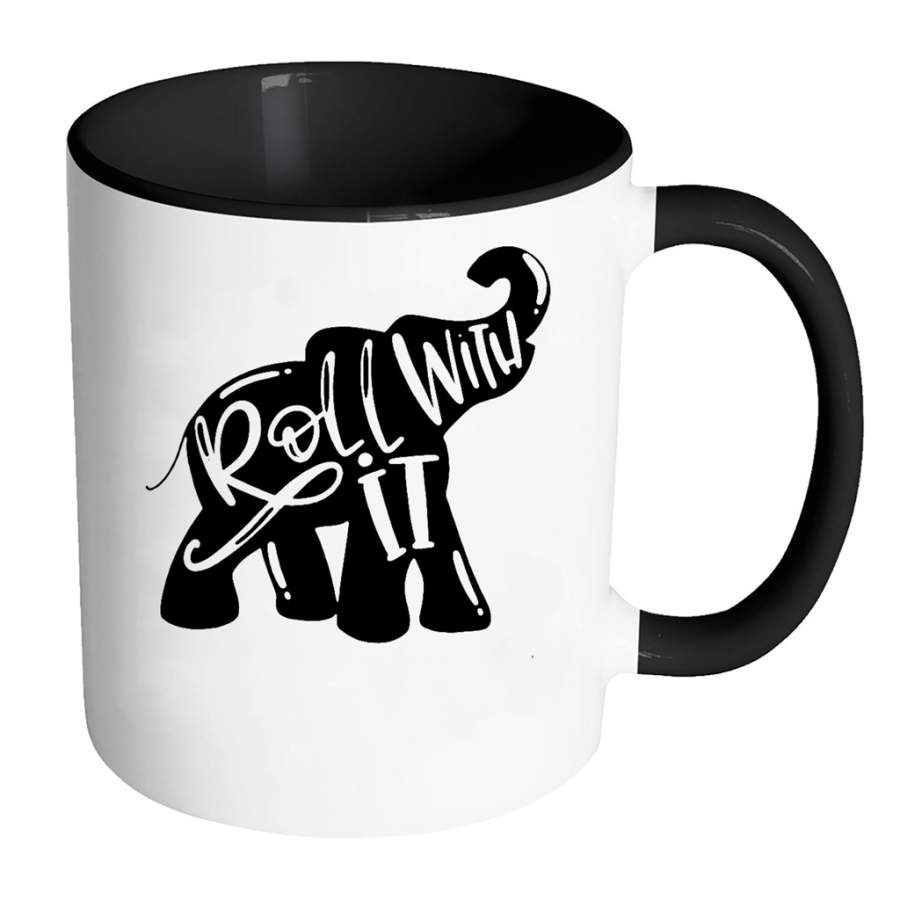 Roll With It Elephant Lover W – Full-Wrap Coffee Colors Accent Mug