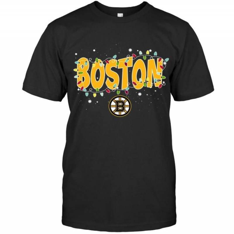 Boston Bruins Christmas Fairy Lights T Shirt – Gearpenguin.com