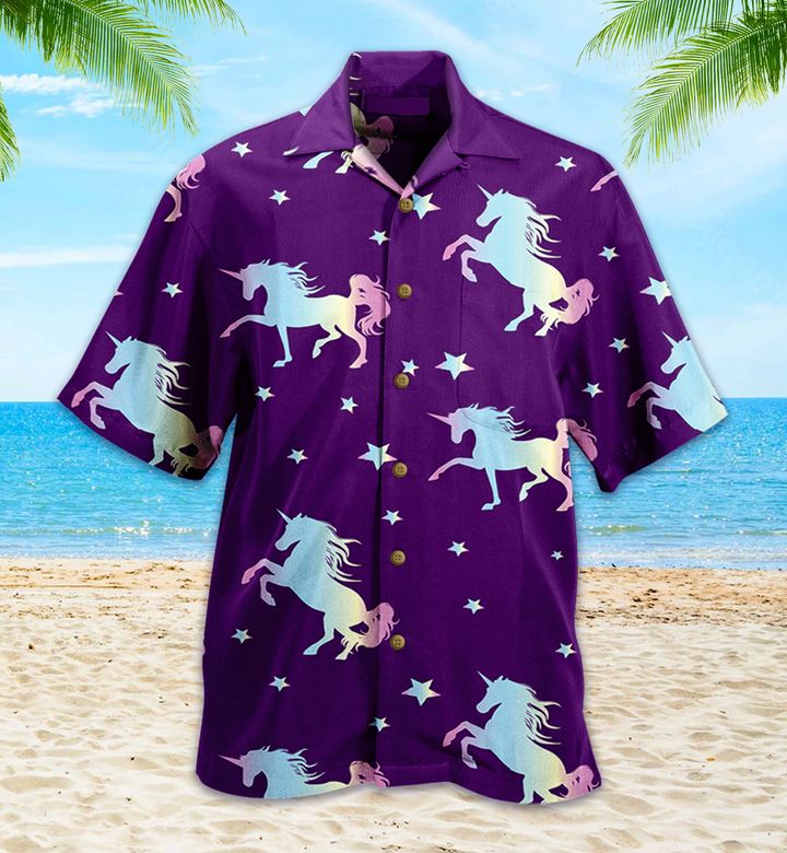 Unicorn Violet Hawaii Shirt Ha44504