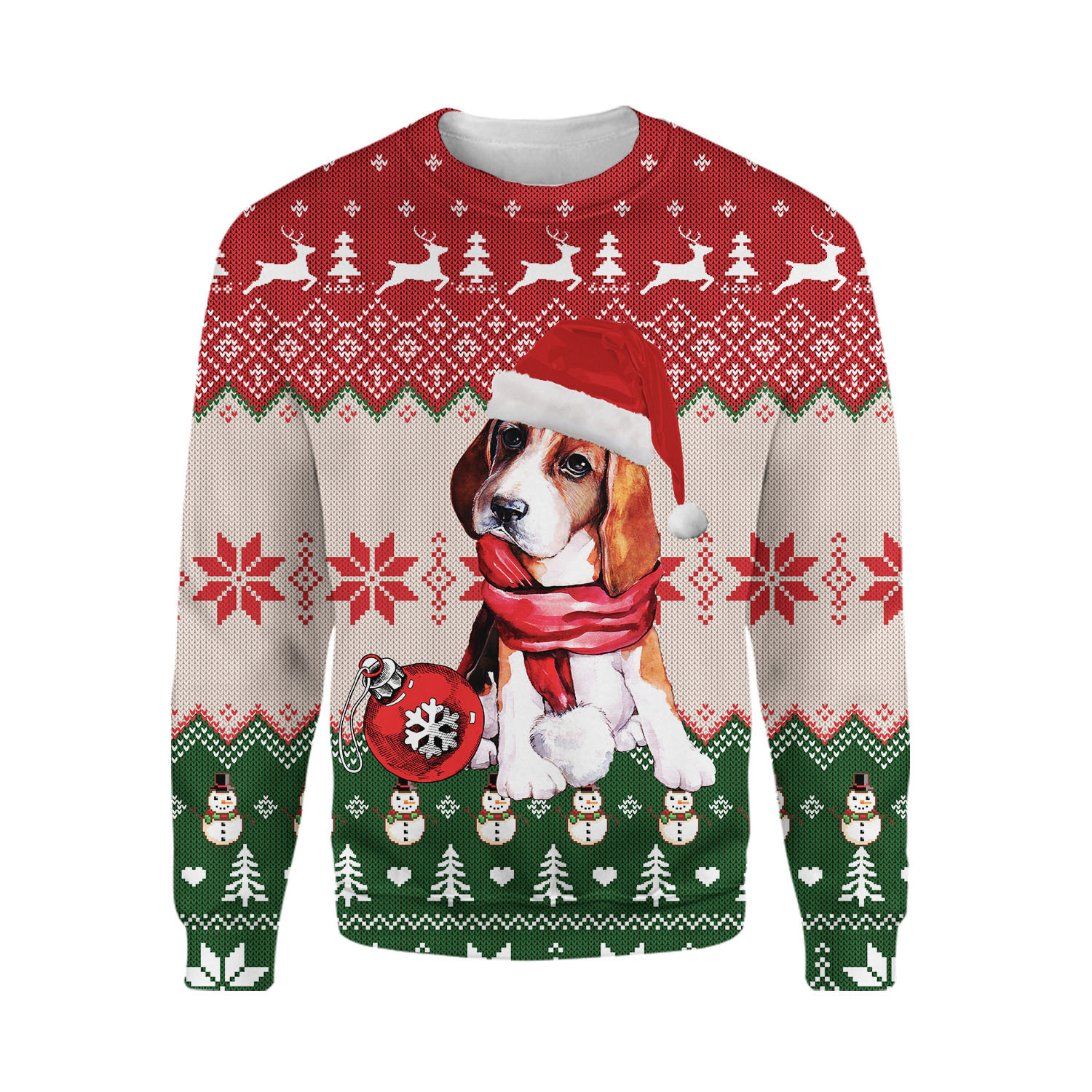 Beagle Red Green Ugly Sweater