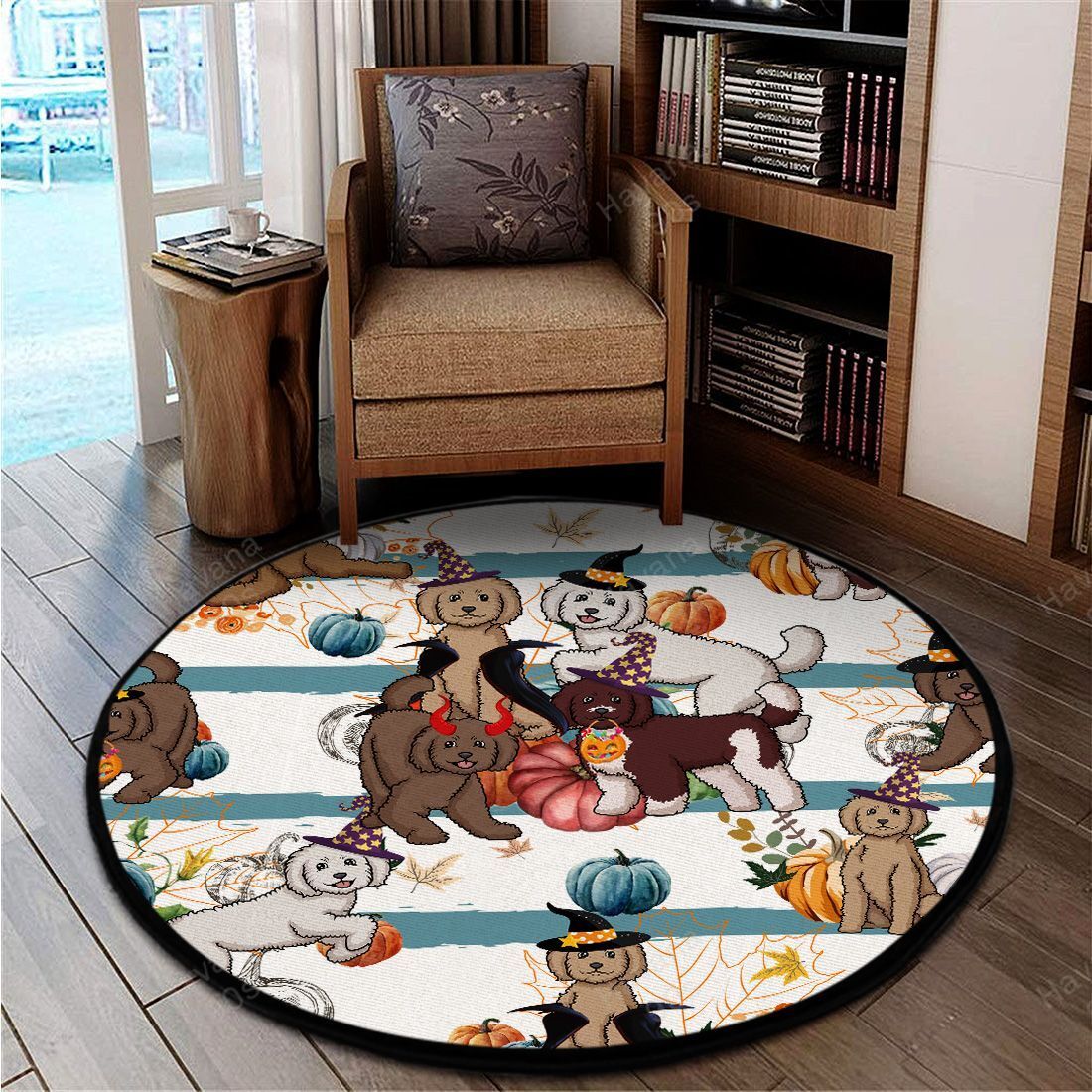 Labradoodle Rug Halloween Pumpkin Retro