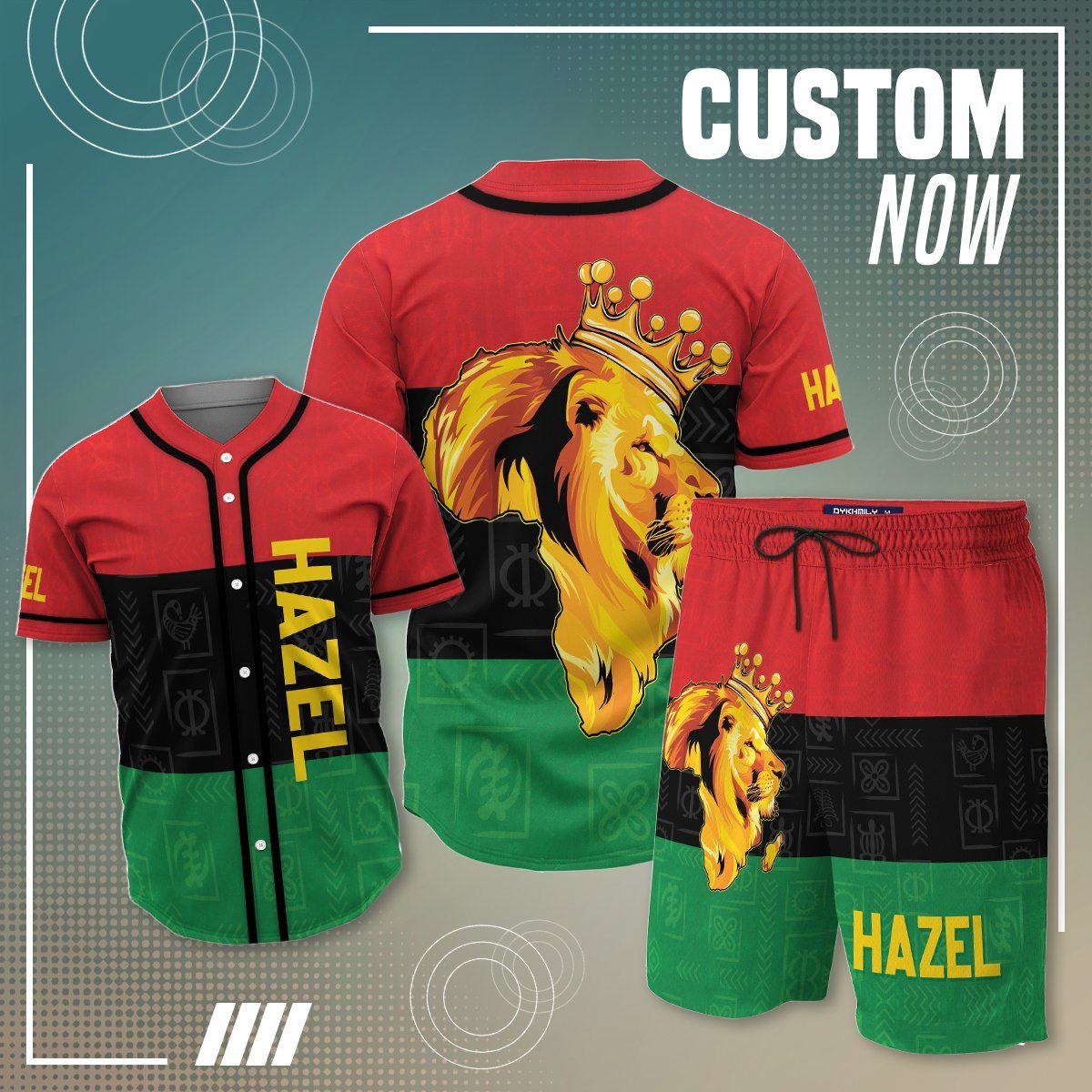 Personalized Pan Africa Jersey Shirt & Baseball Shorts Set