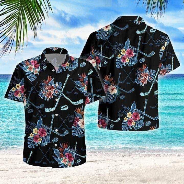 Find Hockey Summer Vibe Tropical Hawaii Aloha Shirts Ha77002