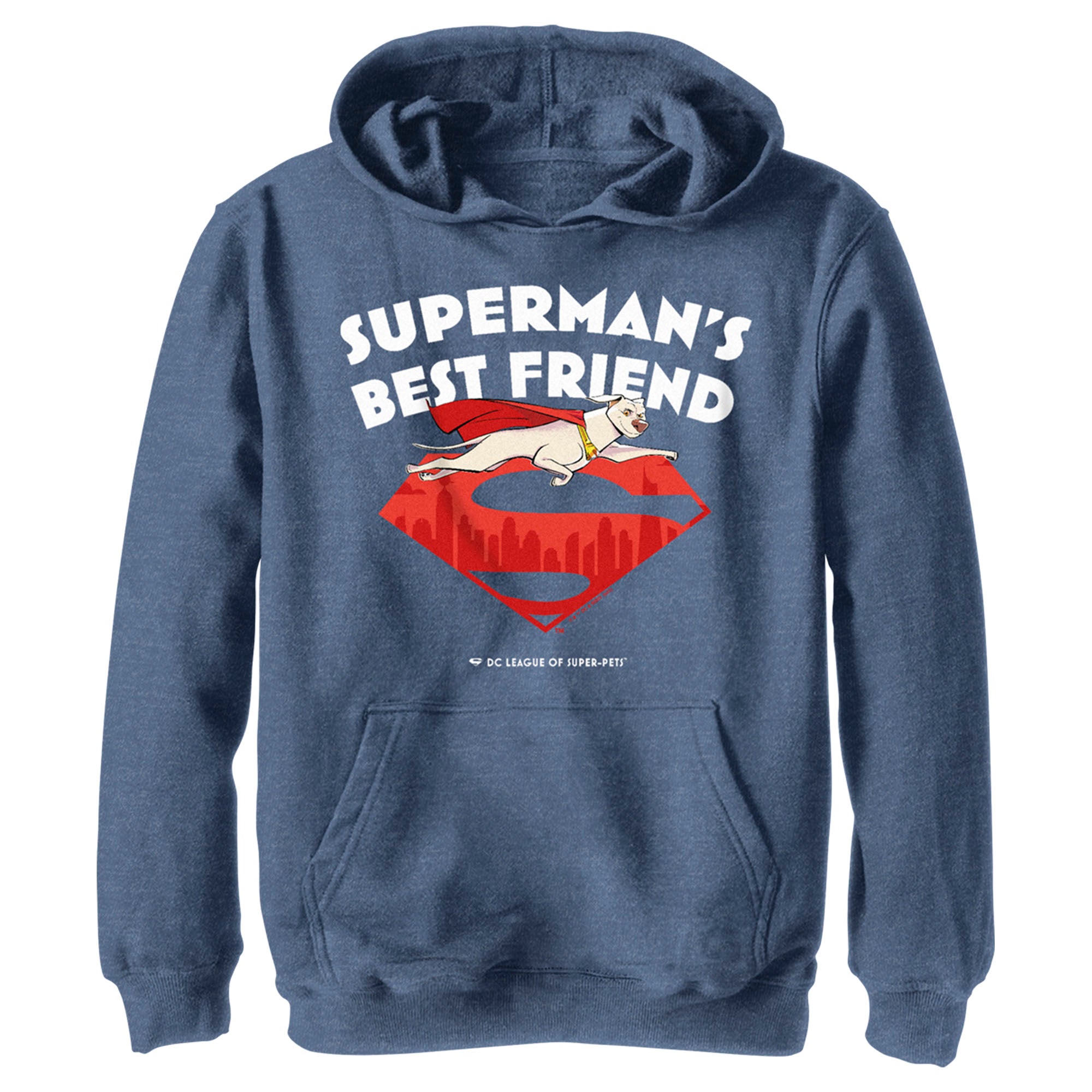 Boy’S Dc League Of Super-Pets Superman’S Best Friend Flying Krypto Pull Over Hoodie