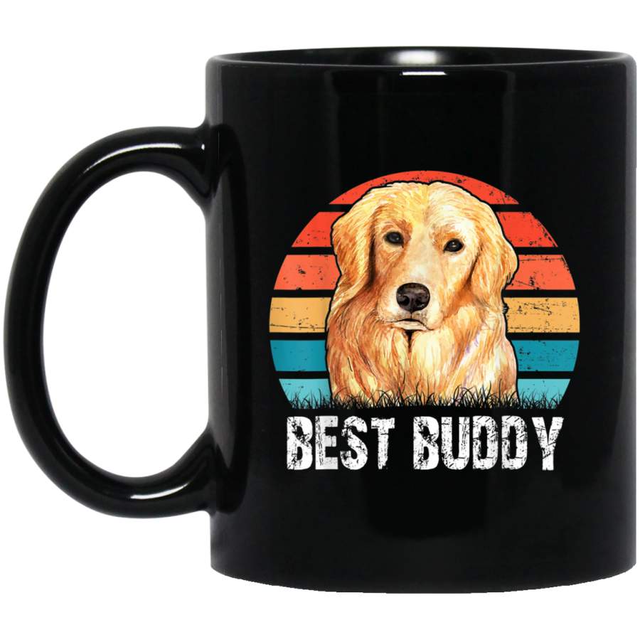 Golden Retriever Dog Lover Retro Vintage Funny Best Buddy Mug