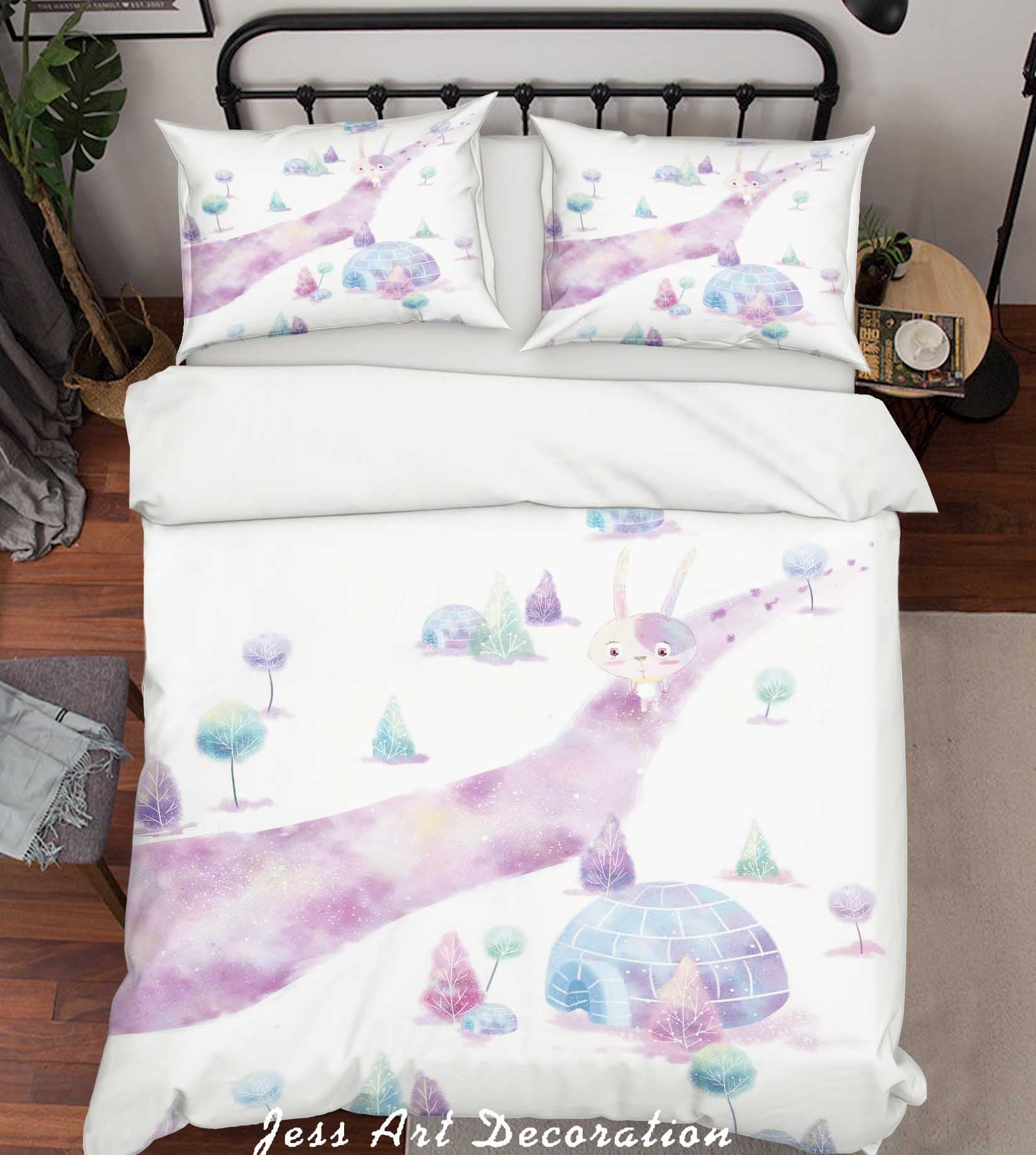 3D Cartoon Rabbit Tree Quilt Cover Set Bedding Set Duvet Cover Pillowcases A560 Lqh