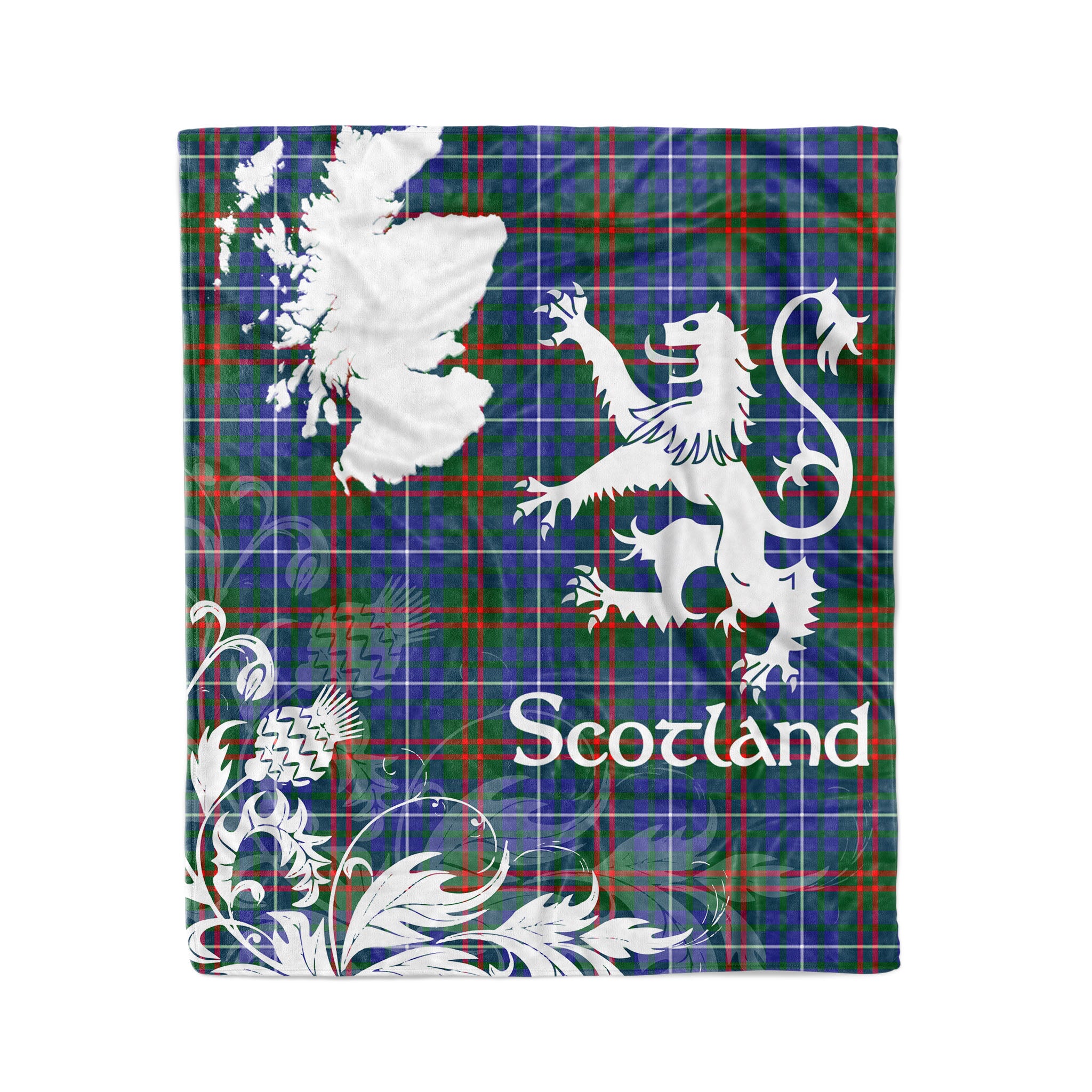 Tartan Plaid Fleece Blanket Tartan Blanket Thistle And Lion Scottish Clan Edmonstone Plaid Blanket