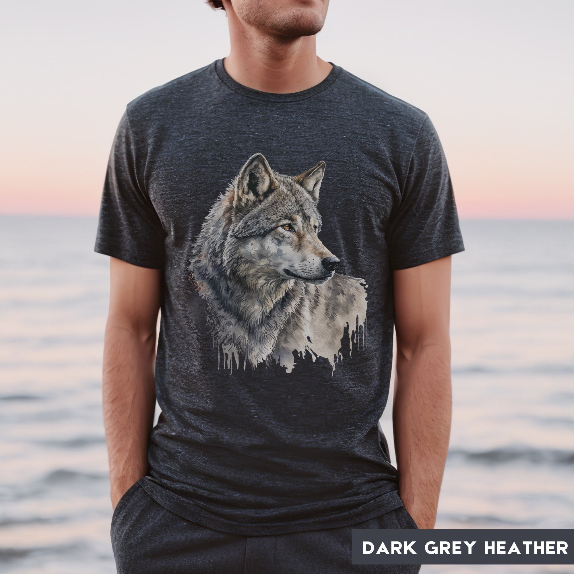 West Coast Grey Wolf Tshirt | Pacific North West Wildlife, Wilderness Shirt | Gift For Wolf, Dog Lover | Howling Wolves Mystical Magical Tee