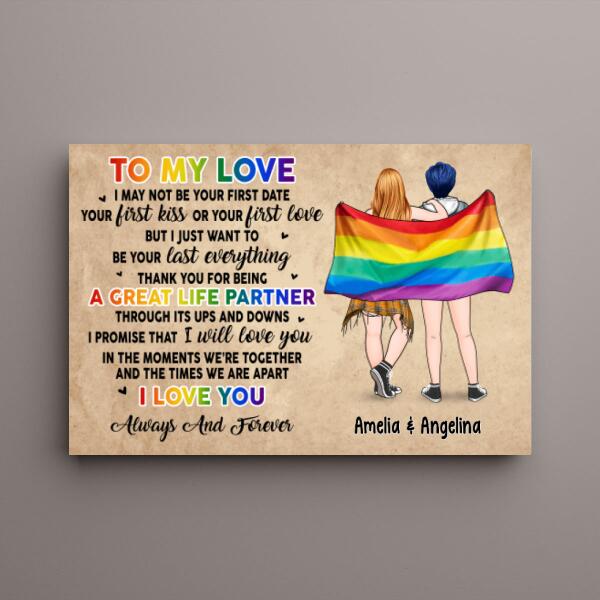 Personalized Canvas, To My Love, Gift For Her, Gift For Him, Christmas Gift For Lgbt Couple