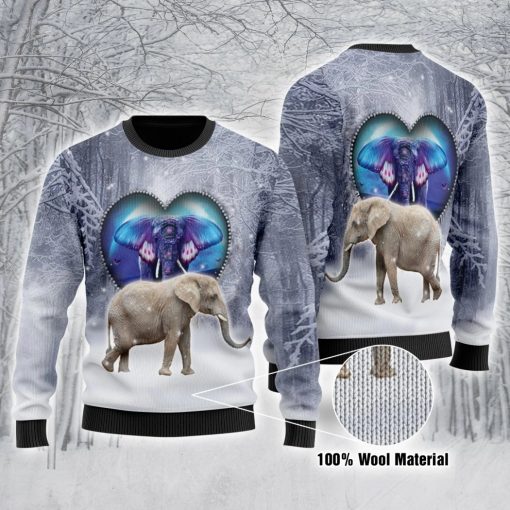 Elephant Winter White Color Wool Sweater