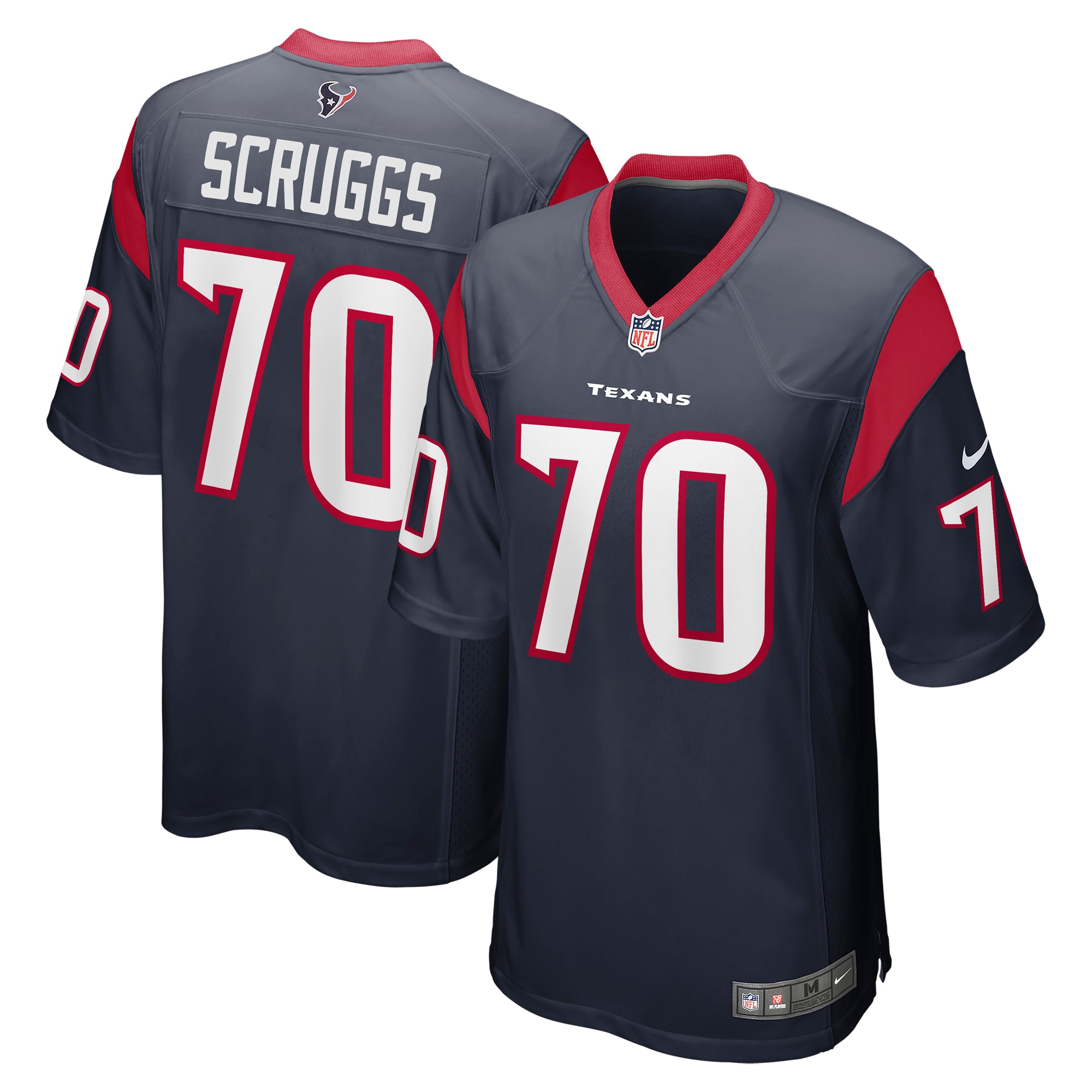 Men’s Houston Texans Juice Scruggs Navy Team Game Jersey