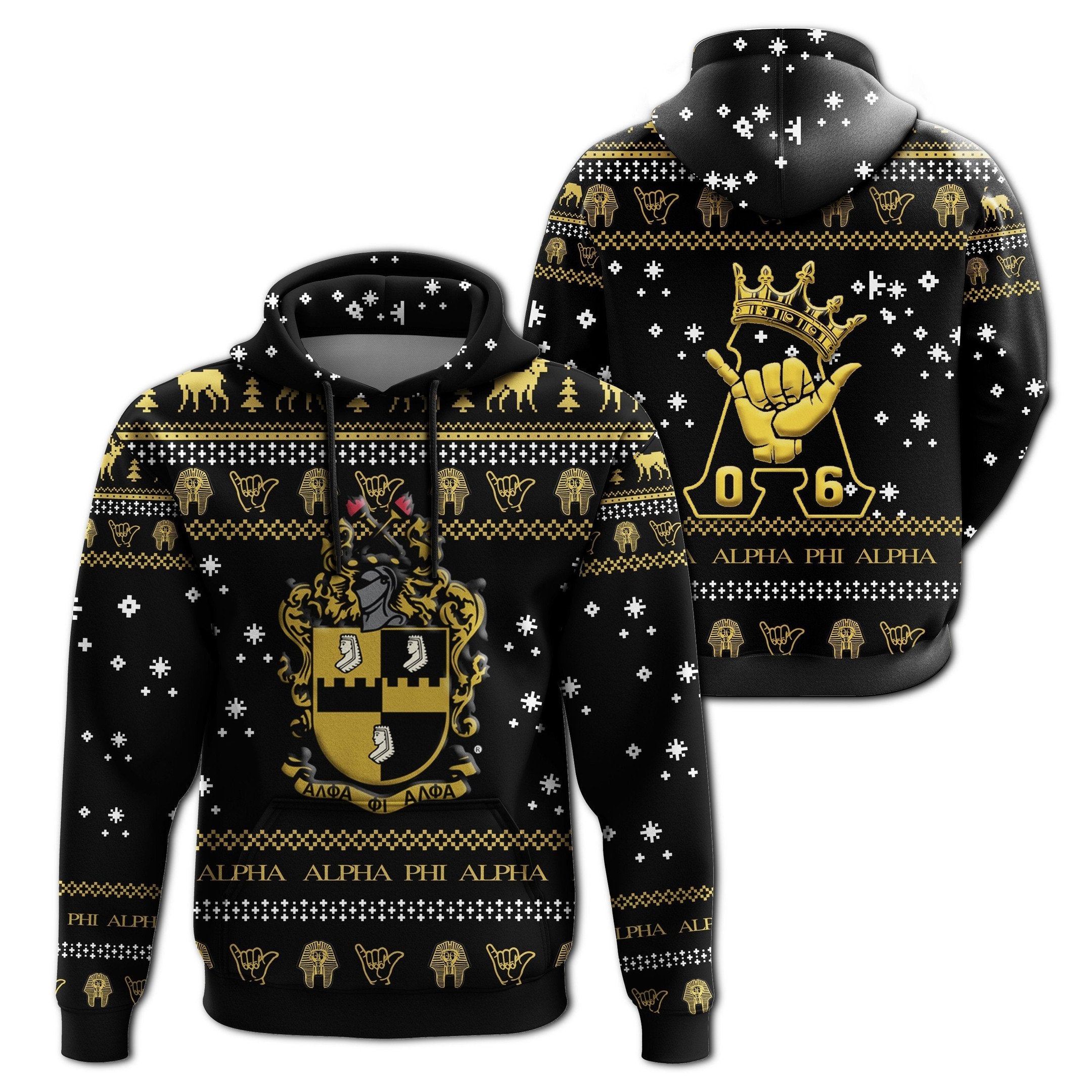 Fraternity Hoodie –  Alpha Phi Alpha Christmas Style Pullover