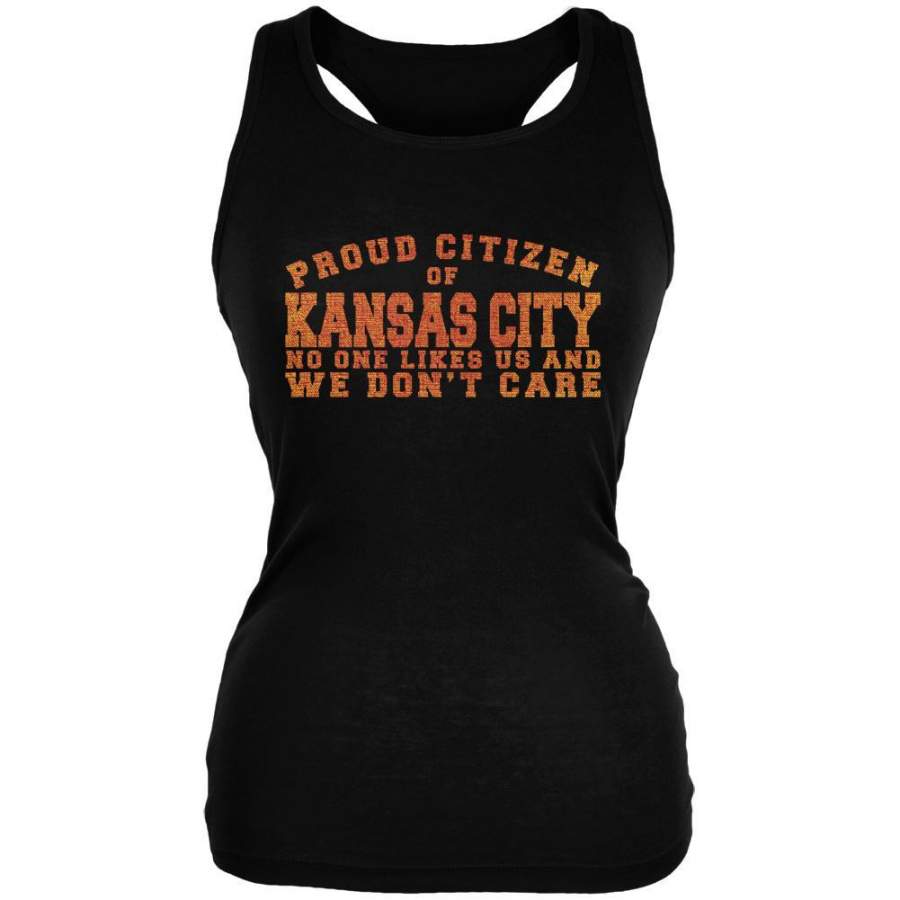 Proud No One Likes Kansas City Black Juniors Soft Tank Top