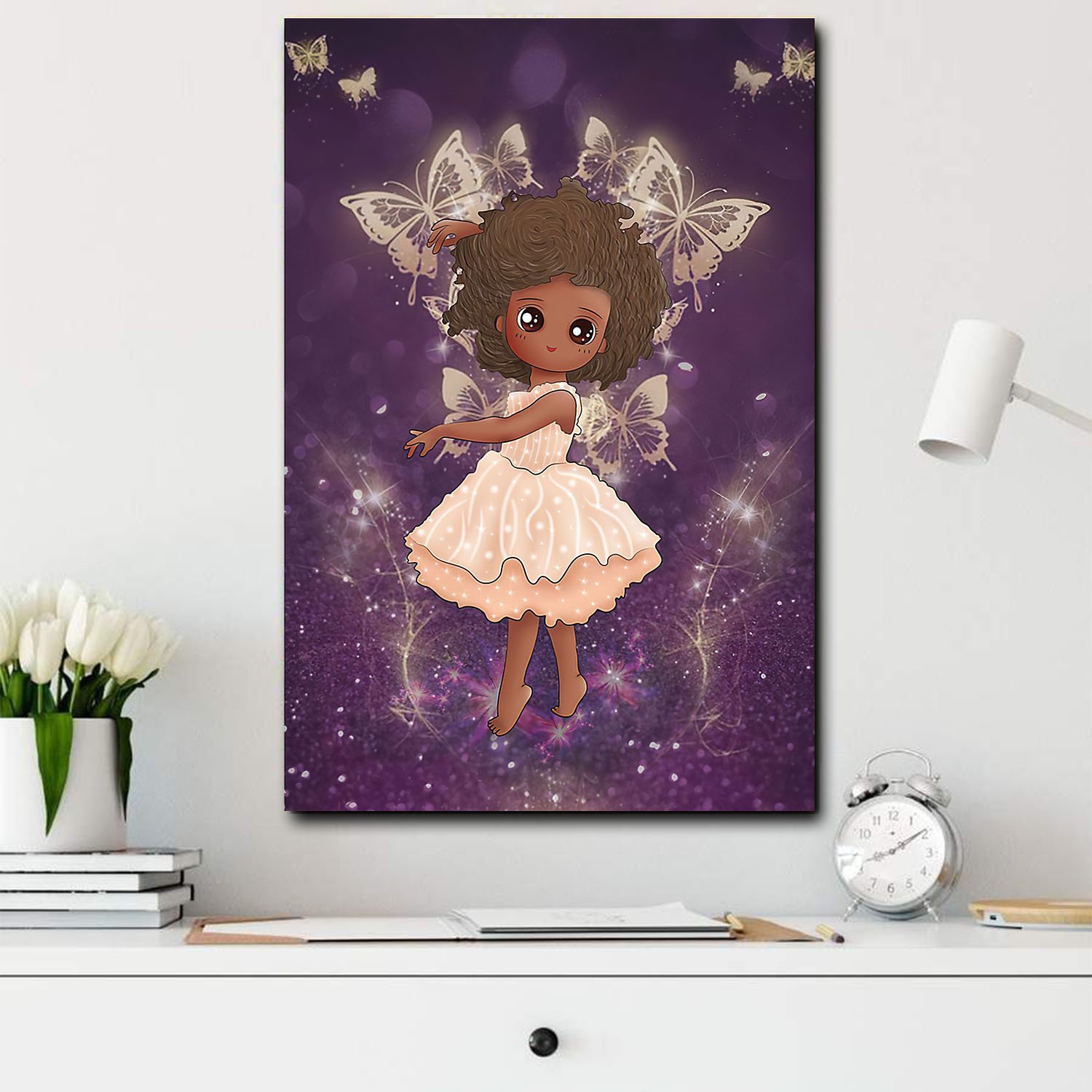 African Art Canvas Melanin Cute Chibi Angel Girl Home Decor South Africa