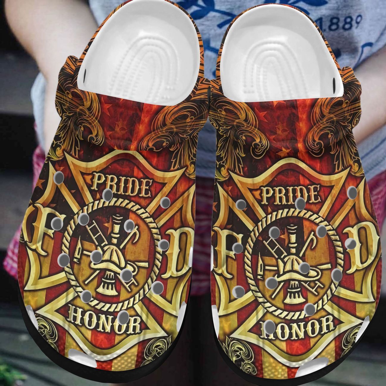 Firefighter Worker Personalized Clog, Custom Name, Text, Color, Number Fashion Style For Women, Men, Kid, Print 3D Pride And Honor