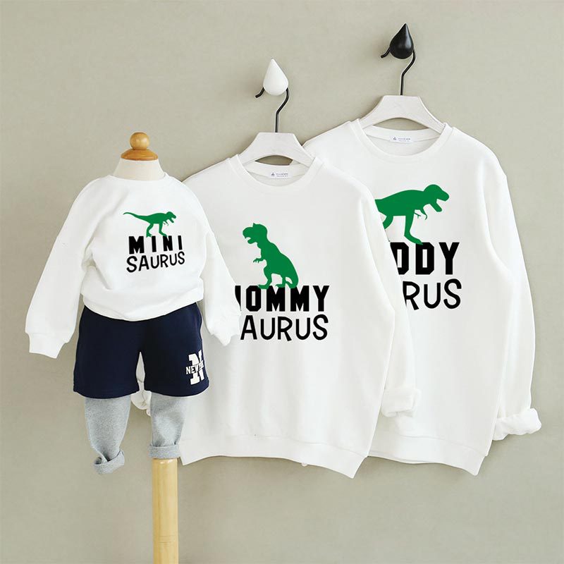 100% Cotton Dinosaur And Letter Print Family Matching Long-Sleeve Sweatshirts