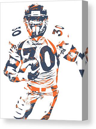 Terrell Davis Denver Broncos Pixel Art 10 Joe Hamilton Canvas Print