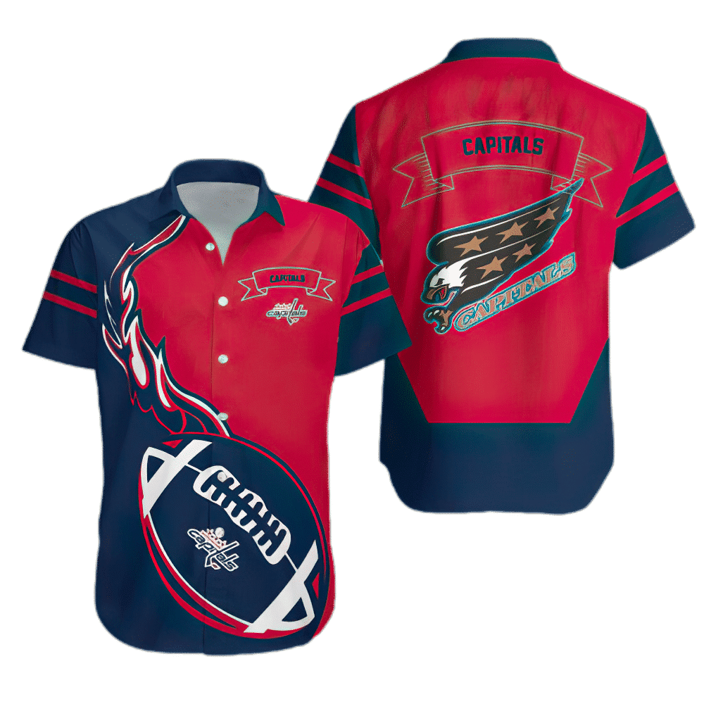 Washington Capitals Unisex Hawaiian Shirt Flame Ball